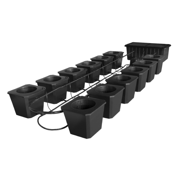 SuperPonics Bubble Flow Buckets 12-Site Hydroponic System