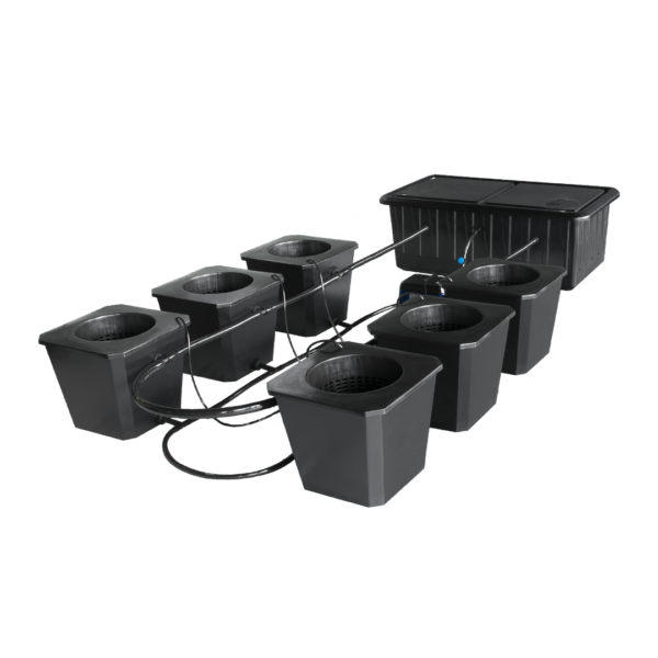 SuperPonics Bubble Flow Buckets 6-Site Hydroponic System