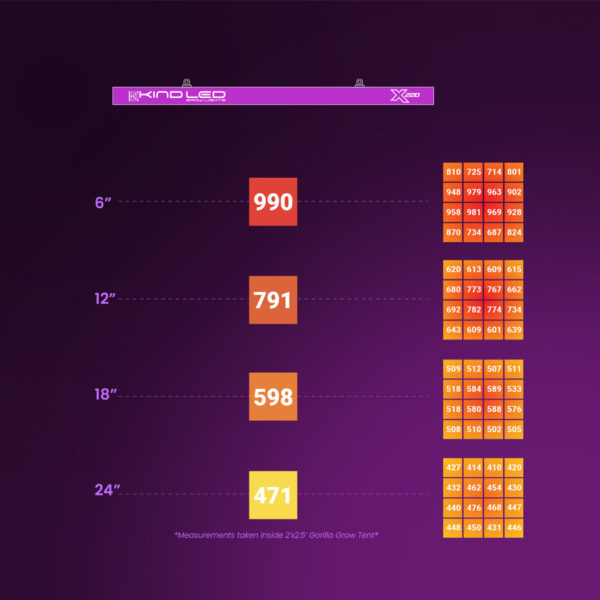 Kind LED Grow Light X220-PPFD-Footprint